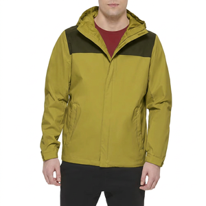 Veste imperméable à capuche pour homme, couleur unie, décontractée, pour l'extérieur, en polyester, fermeture éclair, style automne - Product Image 5
