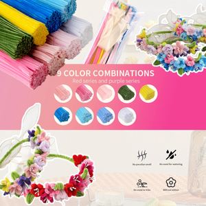 Kit de Manualidades para Corona Floral de Ensueño, Crea un Tocado de Flores Pastel con Limpiapipas, Ideal para Despedidas de Soltera y Fiestas en el Jardín - Product Image 5