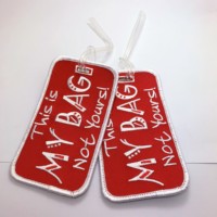 Étiquette à bagages personnalisée de haute qualité pour les voyages d'affaires, motif tendance, broderie, étiquette à bagages