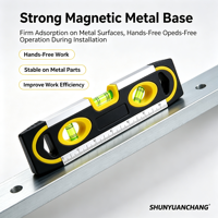 Niveau à bulle magnétique industriel à trois flacons, horizontal, vertical et 45 degrés, corps en ABS, règle graduée de 50 mm de largeur, OEM