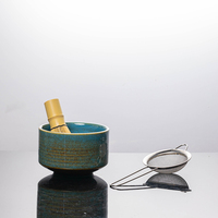 Bol à matcha en céramique de style japonais, cuillère, écologique, qualité alimentaire, durable, design moderne et simple, pour la maison, pour le thé