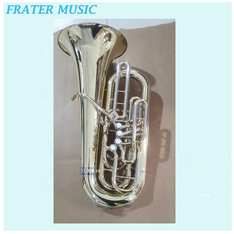 High Grade Yellow Brass 365mm Bell F Tuba with Gold Lacquer