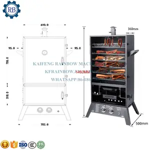 Meat Smoking Oven Fish Smoked Furnace Pork Meat Smokehouse Sausage Smoker Machine