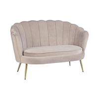 GLORIA Fauteuil moderne de luxe deux places en velours et métal, design capitonné contemporain pour hôtel, salon ou appartement