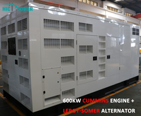 Groupe électrogène diesel industriel Cummins 600 kW/kVA 700 kW/kVA 800 kW/kVA avec alimentation monophasée/triphasée 50/60 Hz pour solution d'alimentation de secours hospitalière