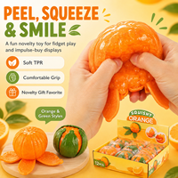 Simulatie Ontluchting Oranje Soft-gel Plastic Stressverlichting Schilfruit Speelgoed Knijp- en knijpfunctie Decompressie Langzaam terugveren