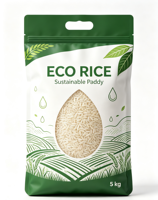 Sac de stockage de farine en PE laminé de qualité alimentaire, robuste, imprimé sur mesure, pour riz et céréales, avec gaufrage et conception à déchirement facile