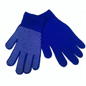 China Supplier Wholesale Custom Logo PVC Dots Printing Winter Gloves Anti Slip Acrylic Knit Magic Working Gloves