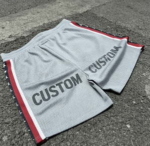 Shorts respirants en maille pour homme, taille élastique, style sportif, impression par sublimation, logo au dos - Product Image 3