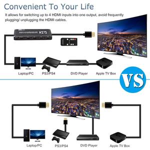 Commutateur HDMI 2.0 de haute qualité 4 entrées 1 sortie Commutateur HDMI2.0 4*1 HDR10 Dolby <span class=keywords><strong>Atmos</strong></span> et commutateur HDMI 4k 4 ports - Product Image 3
