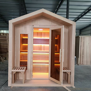 Sauna Exterior Moderna y Elegante de Madera Sólida para 2-4 Personas, Sauna Doméstica Transfronteriza, Cabina de Sauna con Embalaje en Caja de Madera, Producto de Venta Caliente - Product Image 3
