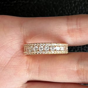 Bague en or blanc F1597 pour femme, classique, diamant rond taille brillant, couleur G naturelle, poids total 0,5 ct - Product Image 5