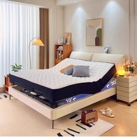 Lit King Size en Bois de Pin Massif avec Boîte de Rangement en Mousse, Revêtement en Cuir Véritable, Style Moderne et Luxueux, Personnalisable, Santafy