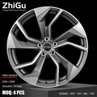 Jantes forgées personnalisées Turbine Twist 6061-T6 Gunmetal Machined Silver Directional 5 branches concaves 18-22 certifiées DOT JWL TUV