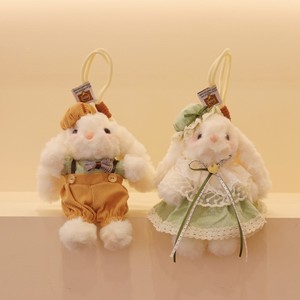 Llavero de peluche de conejo al por mayor, estilo Lolita, adorable, con ropa extraíble, para niñas, regalo - Product Image 1