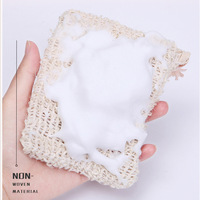 Sac en maille de coton pour savon, best-seller transfrontalier, fait main, à suspendre dans la salle de bain, avec cordon de serrage, logo personnalisable, 9x14cm