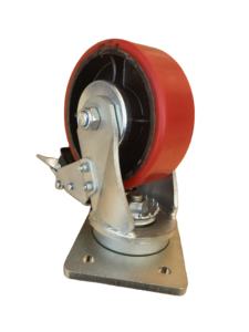 Roda única carga <span class=keywords><strong>1</strong></span> ton Alto valor de qualidade 4in/5in/6in/8in pesados núcleo de ferro poliuretano pu rodízio roda - Product Image 3