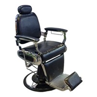 Chaise de Barbier Ergonomique Multifonctionnelle à Pompe Hydraulique, Pivotante à 360°, Siège Réglable en Hauteur, Synthétique, pour Salon de Beauté