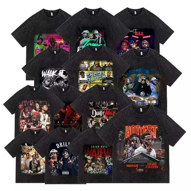 Wholesale High Quality Mens Acid Wash T Shirt Streetwear Oversized Hip Hop 100% Cotton Tshirts Custom Graphic Vintage t Shirts