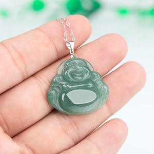 Colgante de Jadeíta Natural de Myanmar con Buda, Plata S925, Budismo, UNISEX, Estilo Chino, Regalo con Certificado de Tasación D019 - Product Image 3