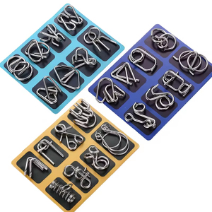 Juego de 8 Rompecabezas de Alambre Metálico de Alta Calidad, Juguetes de Desbloqueo, Rompecabezas de Metal para Niños, Regalo para Fiestas - Product Image 1