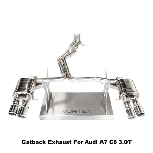 Échappement en acier inoxydable Vortex Performance compatible avec Audi A7 C8 3.0T 2019-2024, silencieux à soupape électronique, pièces de tuning - Product Image 1