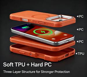 Étui de téléphone magnétique puissant avec support d'appareil photo pour 17 Promax 16promax 15 14, béquille et chaîne, protection intégrale, vente en gros - Product Image 4
