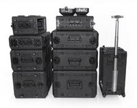 Prix de gros usine Choc Mount 2U 3U 4U 6U Rack Case Moulé par soufflage PE Matériau Flight Case avec roues de roulement
