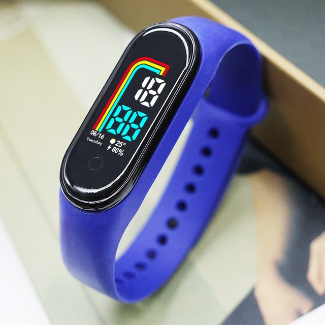 2026 Fashion Waterproof LDE Rectangle Digital Sports Colorful Band Watch Men Women Students Couple