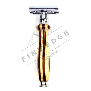 Rasoir de sécurité en métal réutilisable écologique Rasoir facial biodégradable avec manche en bois Rasoir de sécurité sans plastique - Product Image 4