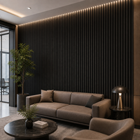 Panneau acoustique en bois noir WYRAX, panneau acoustique personnalisé en feutre PET pour cinéma, hôtel, mur acoustique