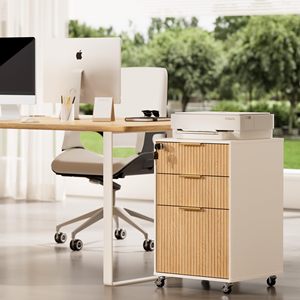 SENYU Minimalist 3 <b>Drawer</b> Filing Cabinet with Wood Finish Lockable <b>Office</b> Storage for Home <b>Office</b> Use - Product Image 1