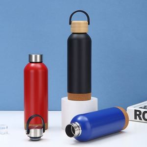 Bouteille d'eau de sport en acier inoxydable Maxfree, design moderne, poignée portable, couvercle en bambou, isolation sous vide - Product Image 2