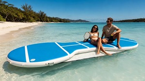 Terrain <span class=keywords><strong>de</strong></span> pickleball gonflable personnalisé <span class=keywords><strong>de</strong></span> qualité commerciale avec clôture pour lac et parc aquatique - Product Image 6
