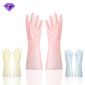 Guantes de PVC impermeables Yaxin de 85g, 32cm, de color sólido, para limpieza del hogar, duraderos para uso en la cocina. - Product Image 3