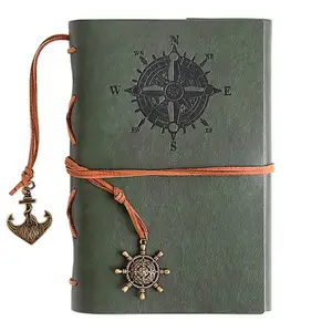 Vintage Leder Travellers Journal Tagebuch Handmade A6 Größe Piraten Thema für Travel Notebook Journal