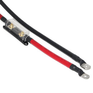 黒赤バッテリーケーブル 2AWG バッテリーケーブル ANLヒューズホルダー付き 容許電流200A バッテリーケーブル - Product Image 2