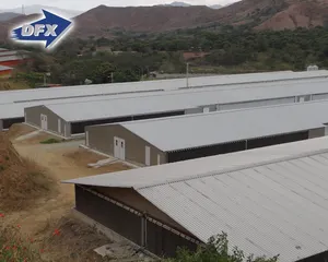 Pré-fabricado empedrado Grande Metal Moderno Resistência à Chuva Estrutura De Aço Frango Casa De Aves De Capoeira Construção De Fazenda De Vaca