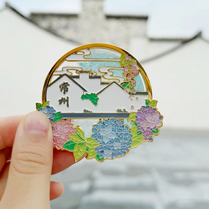 Aimant de réfrigérateur souvenir personnalisé en métal, design logo pays, aimant 3D touristique en alliage de zinc émaillé - Product Image 1