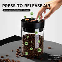 Bocaux et contenants de stockage alimentaire pour la cuisine : Ensemble de bocaux à café en verre borosilicate scellés et personnalisables, idéal pour le café et les épices
