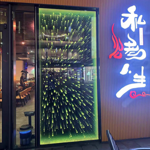 Enseigne néon LED personnalisée grand format avec logo 3D, miroir infini, astronaute, motif imprimé UV, vert, télécommande, IP65, en verre, pour bureaux, magasins, entreprises - Product Image 3