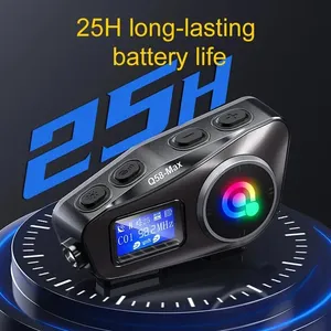 Q58-max Motorcycle Helmet Bt <strong>Headset</strong> Intercom Led Lighting Dual 500m Ip65 Rateddeep Waterproof Stereo Fm Radio Interphone - Product Image 5
