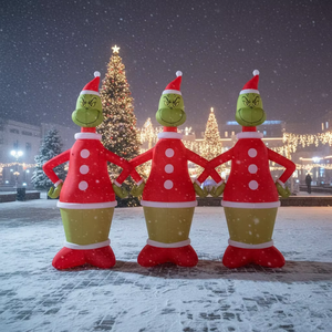 Custom Xmas Decoration <strong>Inflatable</strong> Christmas <strong>Grinch</strong> with LED Light Christmas Clown for Outdoor Yard/Mall Promotion/Event Decor - Product Image 5