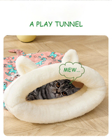 Sac de couchage pour chat, tente-caverne d'hiver pour animaux de compagnie, lit pour chaton, tunnel de jeu pour chat