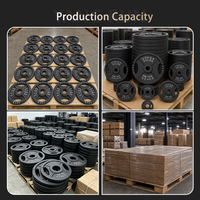 Vente en gros usine : Disques de poids en fonte à 4 nervures, 2-25 kg, peints en noir, durables, pour haltères, idéaux pour la gym et l'entraînement à domicile