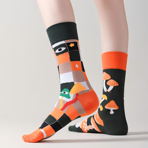 <span class=keywords><strong>Chaussettes</strong></span> personnalisables pour hommes et femmes, style AB, asymétriques, respirantes, <span class=keywords><strong>chaussettes</strong></span> de personnalité de rue, <span class=keywords><strong>chaussettes</strong></span> créatives de dessin animé, mi-mollet, unisexes - Product Image 6