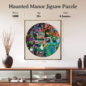 Puzzle 3D Animaux de Dessin Animé à Chercher et à Trouver pour Enfants de 8 à 13 Ans, Jeu en Carton Unisexe avec Fantômes, Chats et Scène de Maison - Product Image 4