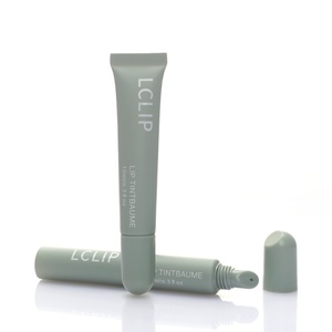 Emballage cosmétique personnalisé en tube souple PE mince avec logo, pour crème contour des yeux avec tête de brosse massante, conteneur vide à presser pour baume à lèvres - Product Image 5