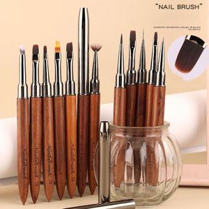 Pinceau à ongles en bois de santal Kolinsky/Acrylique, ensemble de pinceaux professionnels pour la peinture sur ongles, stylo à dessin floral, stylo à lignes fines pour salon de manucure - Product Image 3