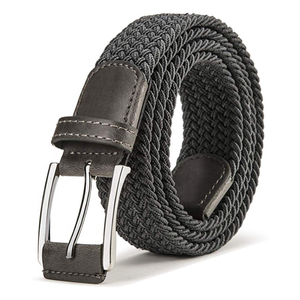 Su misura di alta qualità <span class=keywords><strong>marrone</strong></span> scuro elastico elasticizzato <span class=keywords><strong>cintura</strong></span> da caffè tela intrecciata cinture per gli uomini - Product Image 5